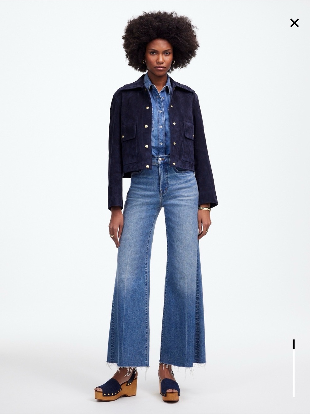 Madewell Flared Wide-Leg Jeans in Oneida Wash - Picture 2 of 8